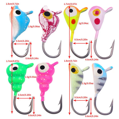 8pcsLuminous Ice Fishing Lure Small Weight with Hook Winter Fishing Bait Wholesale Hengjia Sea Fishing Boat Fishing Lure Lure Ba