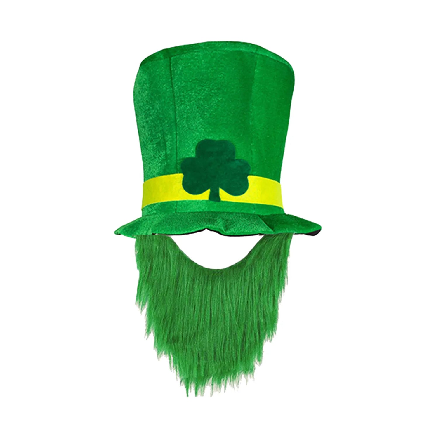 Saint Patricks Day Top Hat Holiday Fake Beard Green