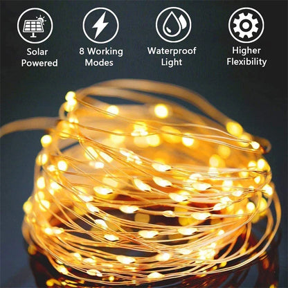 7M/12M/22M/32M LED Solar String Fairy Lights Outdoor