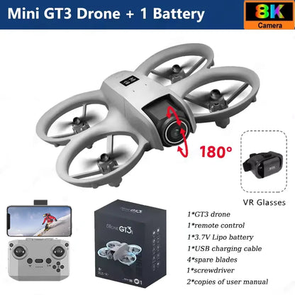 GT3 GPS Drone with 8K HD Dual Camera 180°