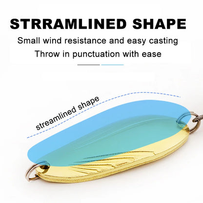 10PCS/Set Gold And Sliver Metal Jig Spoon Spinner Fishing
