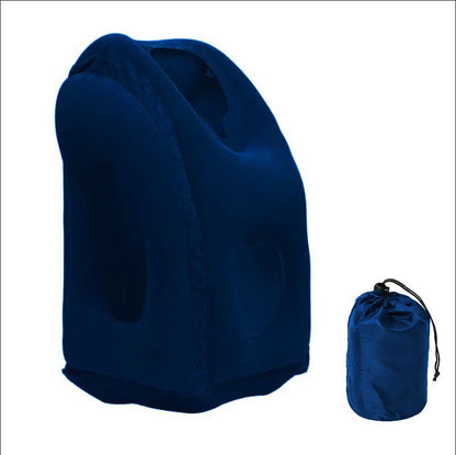 New Pattern Inflatable Travel Pillow Portable Chin Support Neck Pillow