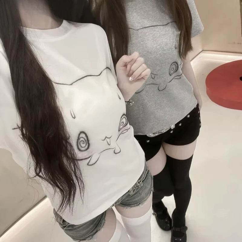 Japanese Oversized T Shirt Women Clothing Short Sleeve O-neck