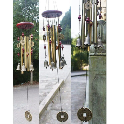 5 Bells Copper Wind Chime Rustproof For Home Decor Garden Windchime