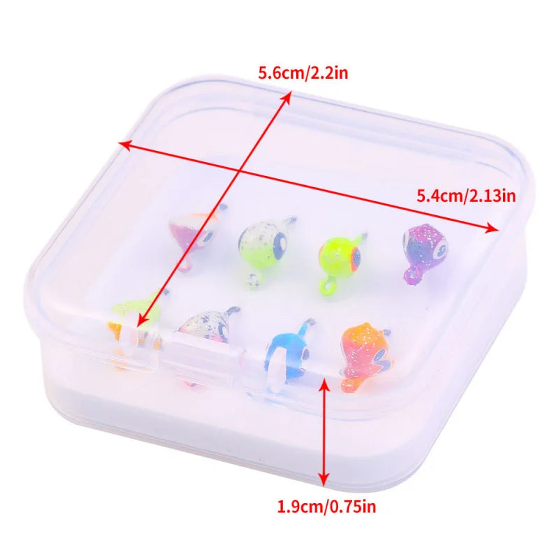 8pcsLuminous Ice Fishing Lure Small Weight with Hook Winter Fishing Bait Wholesale Hengjia Sea Fishing Boat Fishing Lure Lure Ba