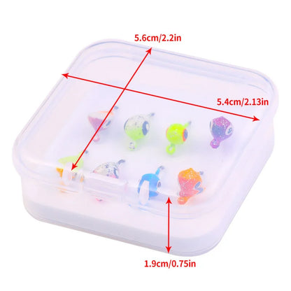 8pcsLuminous Ice Fishing Lure Small Weight with Hook Winter Fishing Bait Wholesale Hengjia Sea Fishing Boat Fishing Lure Lure Ba