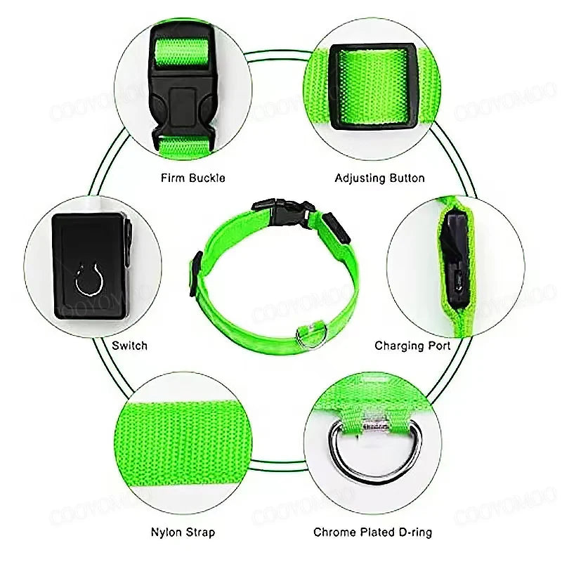 3 Modes Dog Luminous Charge Collar Led Usb Cat Dogs
