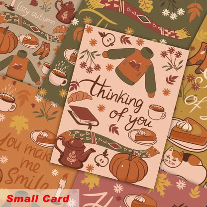 Thanksgiving cards with envelopes,autumn pumpkin