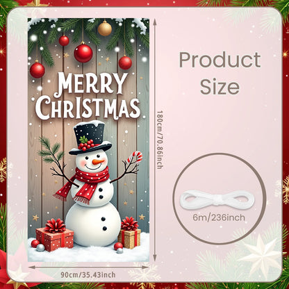 Christmas snowman Hanging Flag Door Banner