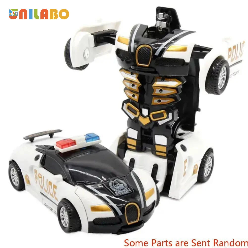 Transformable Robot Sports Car Toys, No Batteries, Educational Kids Gift,
