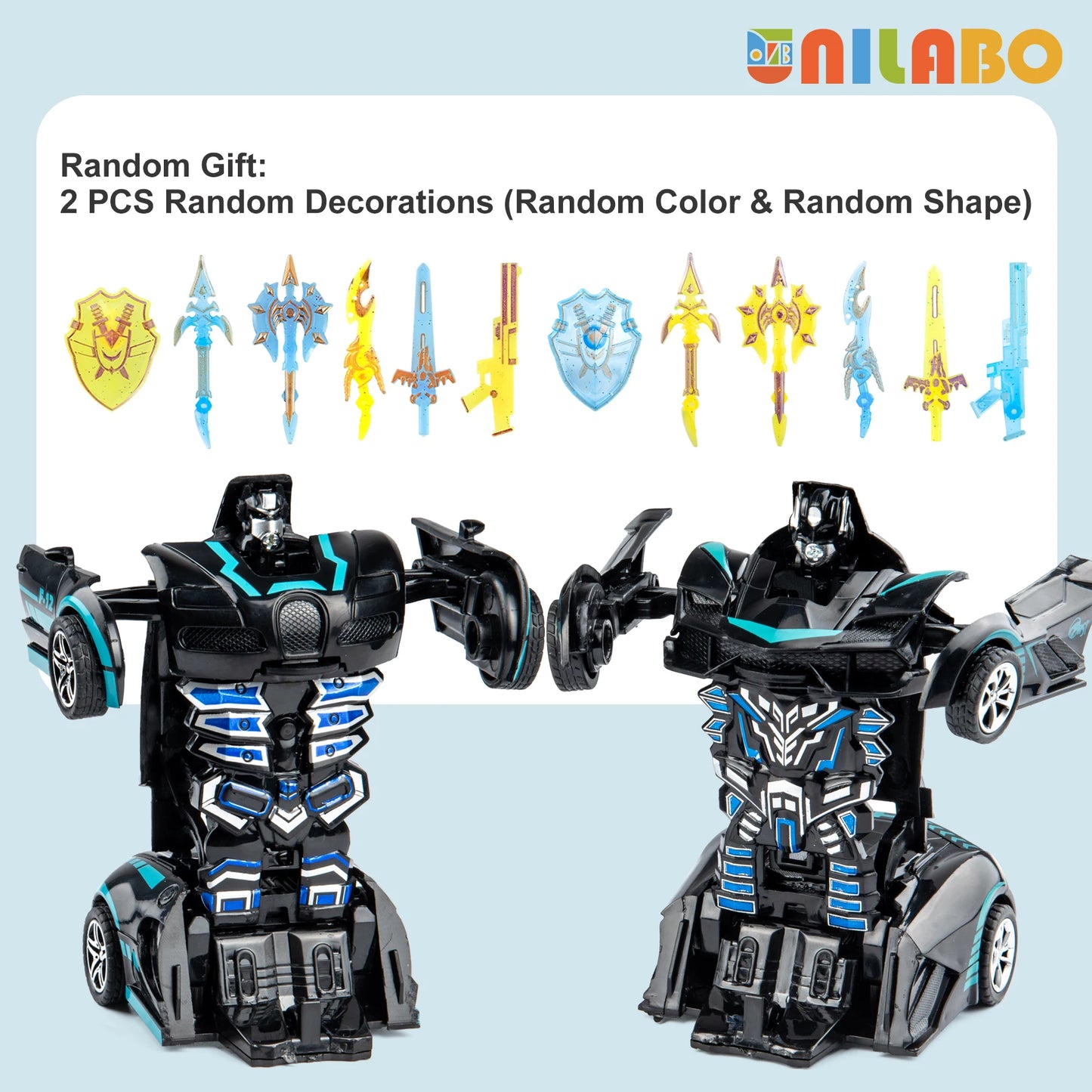 Transformable Robot Sports Car Toys, No Batteries, Educational Kids Gift,