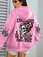 Expensive Talks Back Funny Printing Womens Hoodie Loose Multicolor
