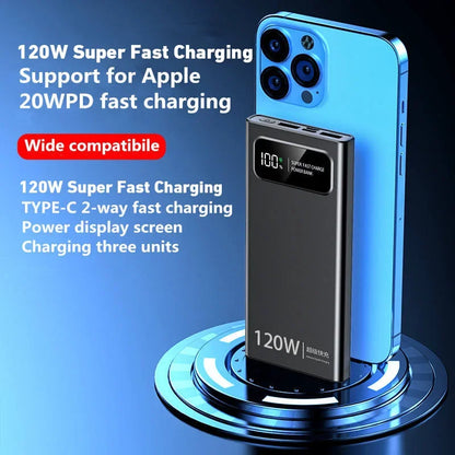 Power Bank 120W Super Fast Charging Battery High Capacity Digital