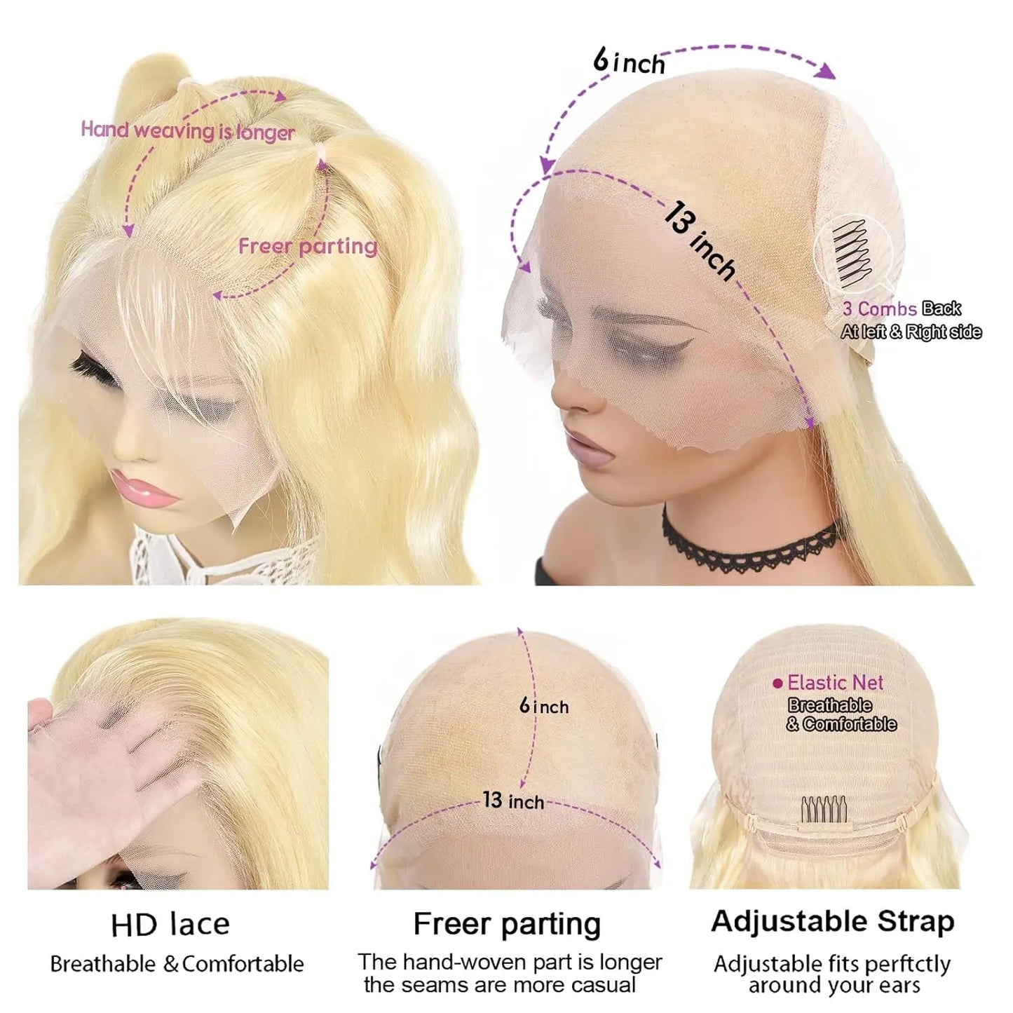 30 Inch 613 Blonde HD Transparent Lace Front Wigs Human Hair