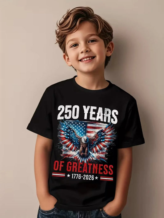 T-Shirt for Kids America 250th Birthday Eagle Flag 250 Years
