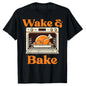 Thanksgiving Wake and Bake Funny Turkey Day Dad Men Women T-Shirt Humorous Thankful Graphic Outfit Short Sleeve Saying Tee Tops
