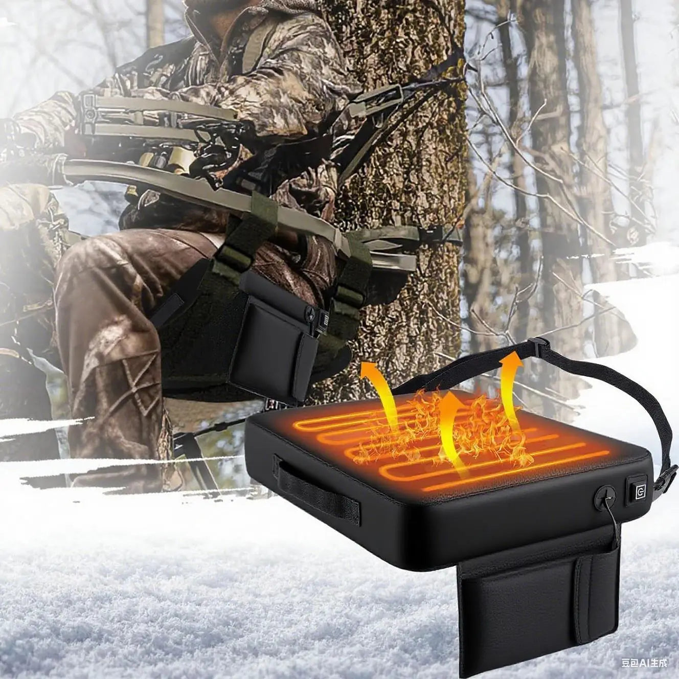 Camouflage Heated Seat Cushion for Sports Fields