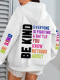 Be Kind Hoodies Women Letter Prints Winter Fleece Warm