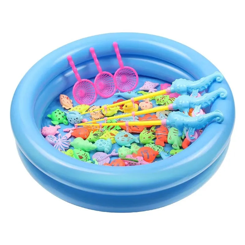 Inflatable fish pond children's magnetic fishing toy pool