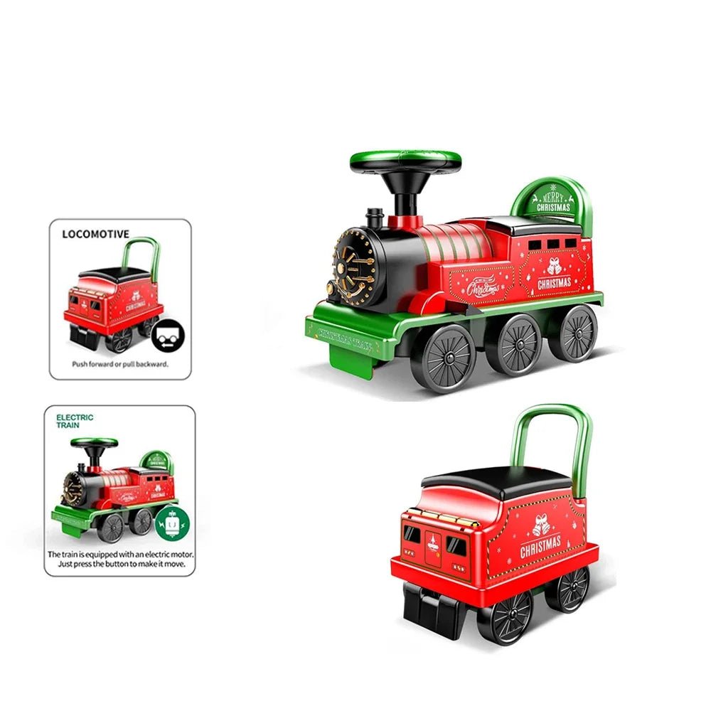 Ride-On Train with Tracks Children Toy Train with Lights Sounds