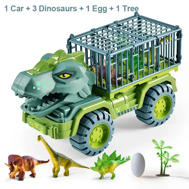Boys Car Toys Dinosaur Truck Transport Carrier Vehicle Dino Animal