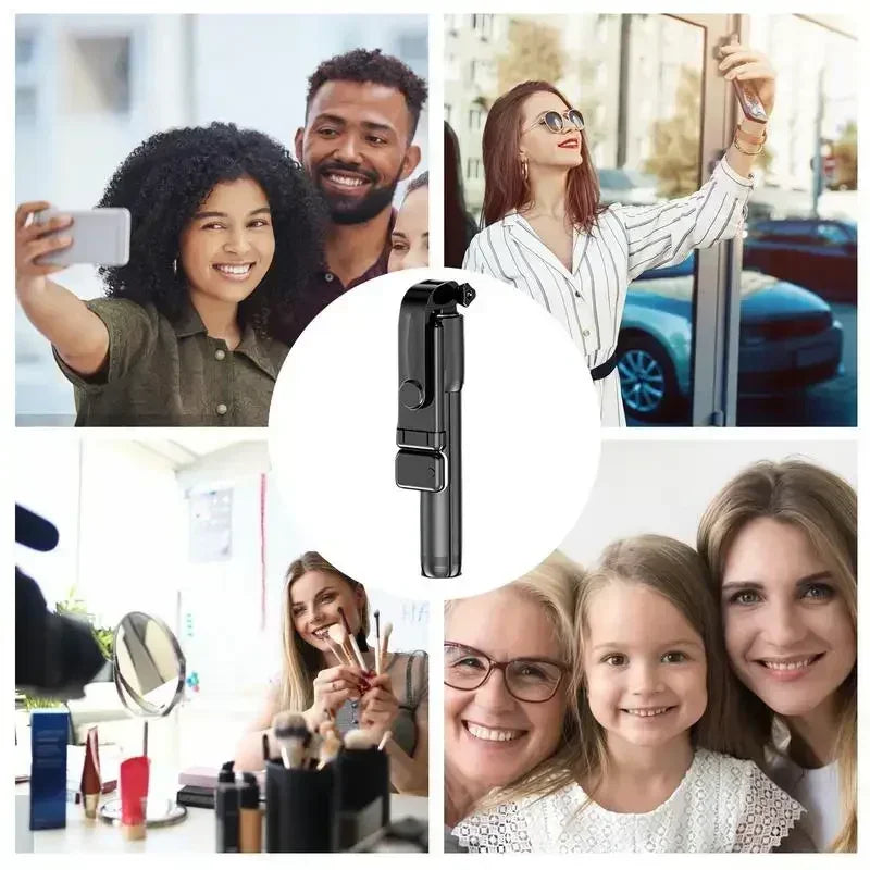 360 Rotation Selfie Stick Phone Holder Tripod Photo Pole