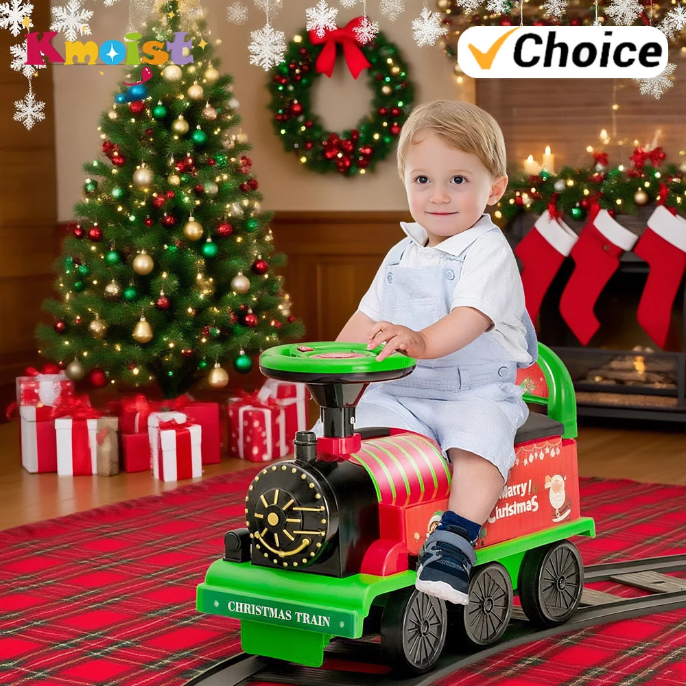 Ride-On Train with Tracks Children Toy Train with Lights Sounds