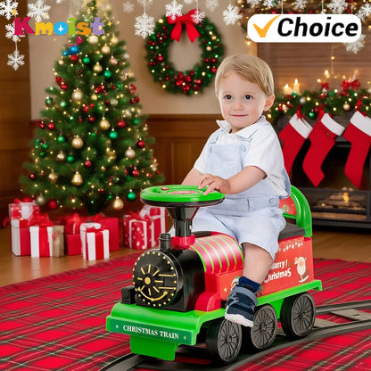 Ride-On Train with Tracks Children Toy Train with Lights Sounds