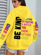Be Kind Hoodies Women Letter Prints Winter Fleece Warm