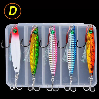 5pcs Metal Jig Fishing Lure Weights 7g-40g Trolling