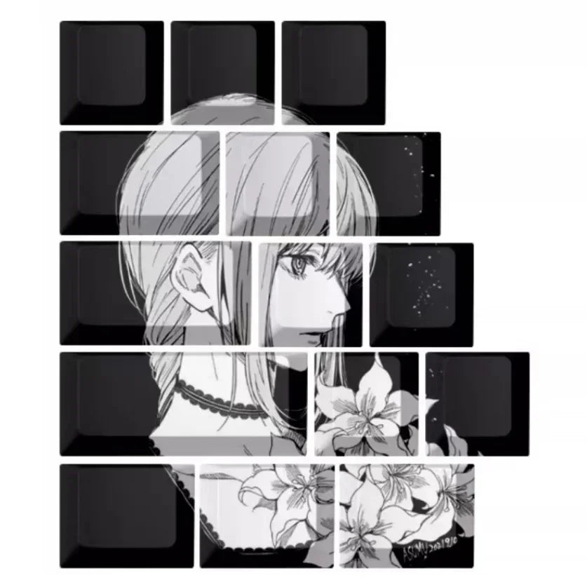 Makima Anime Keycaps Cartoon 129 Keys PBT Keycap Chreey Keycaps