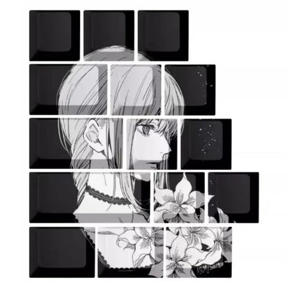 Makima Anime Keycaps Cartoon 129 Keys PBT Keycap Chreey Keycaps