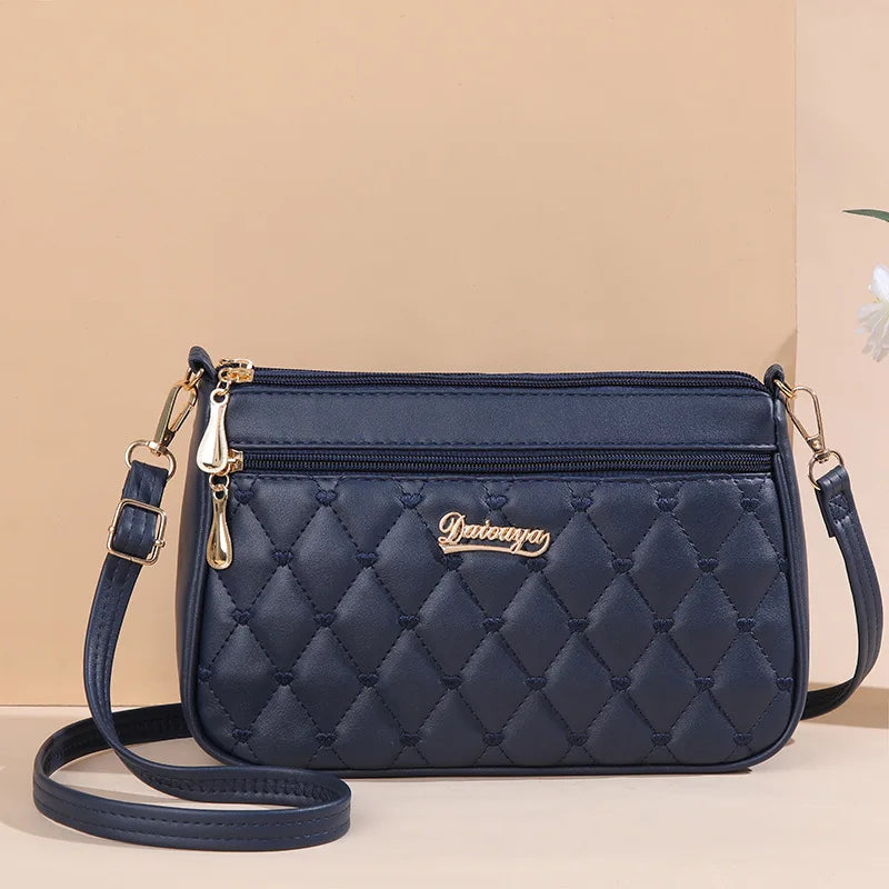 Embroidery Messenger Bags Women Leather Handbag