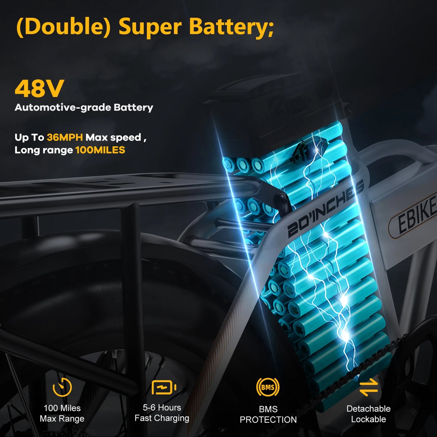 Cybervelo EK4 EK5 MARS700 Removable Battery EBike,28MPH,1000W