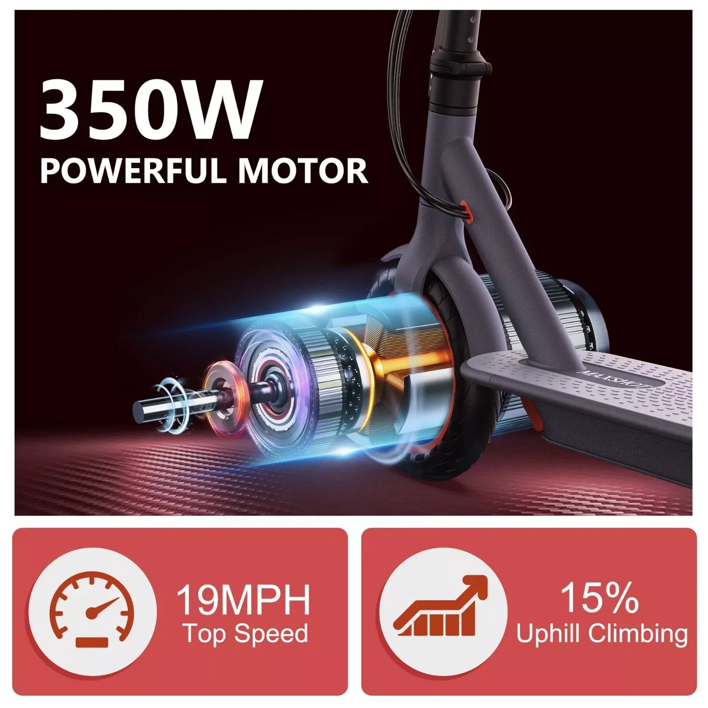 LADPED Electric Scooter 350W 19mph APP Smart Scooter
