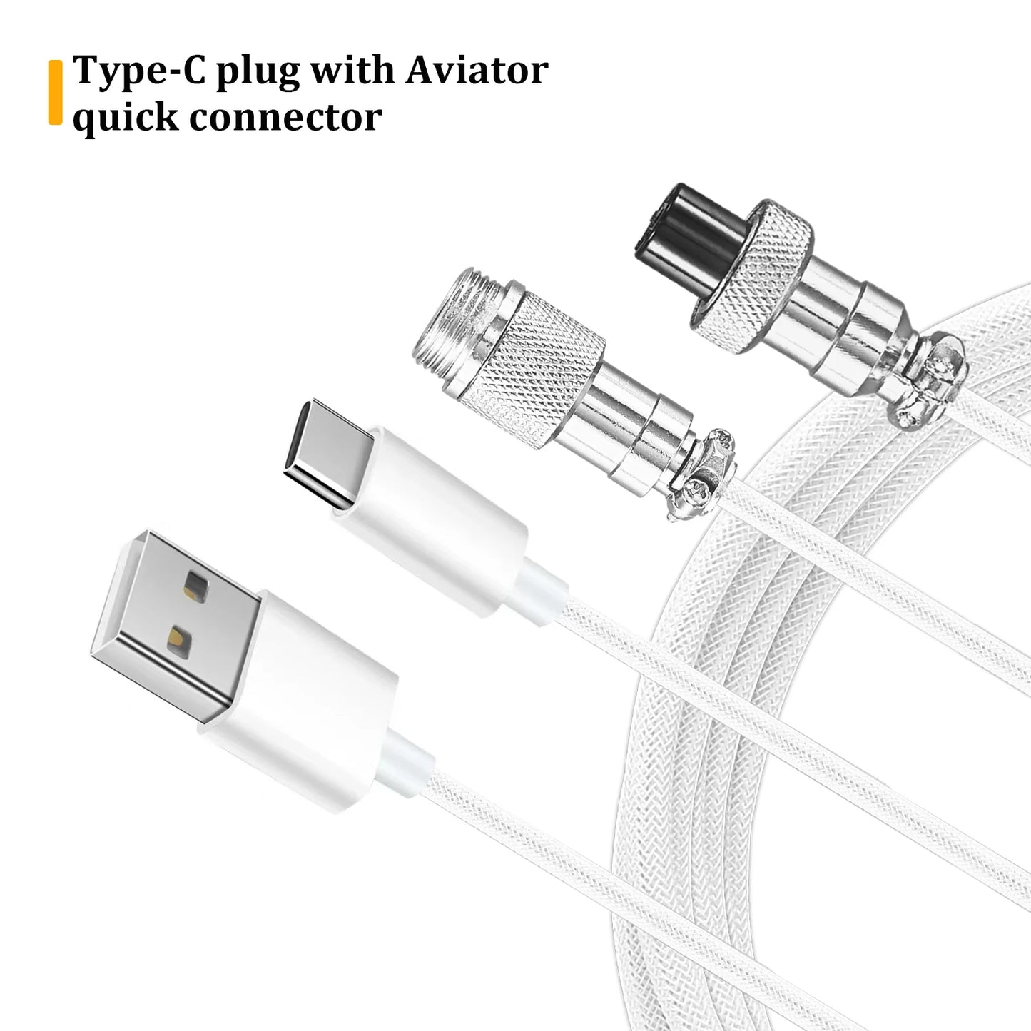 Coiled Keyboard Cable Type C To USB-A Mechanical Keyboard
