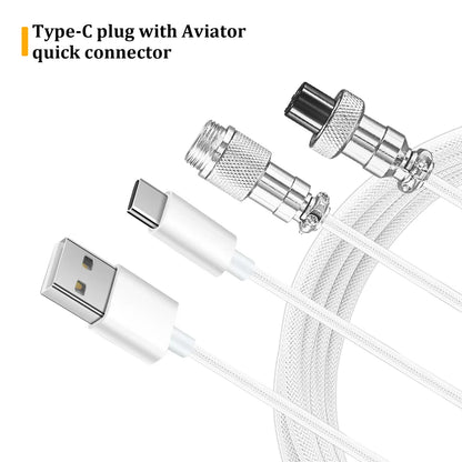 Coiled Keyboard Cable Type C To USB-A Mechanical Keyboard