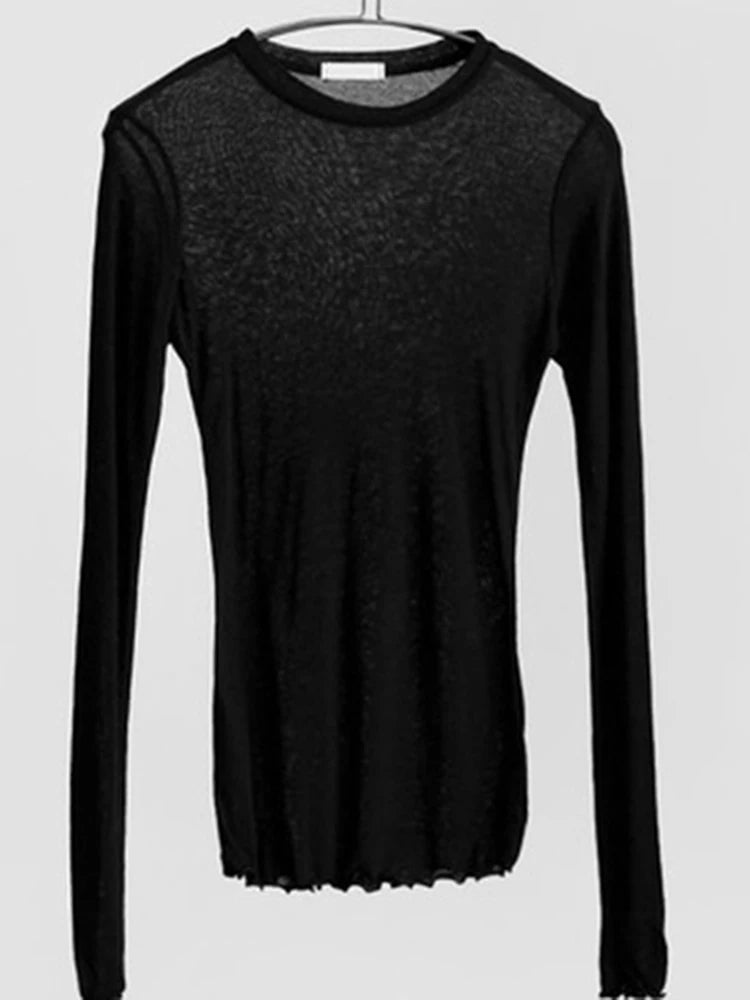 High Quality Plain T Shirt Women  Elastic Basic T-shirts