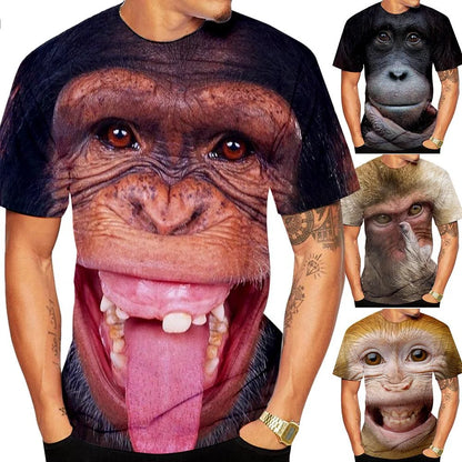 New casual men's new 3D design spoof gorilla funny monkey