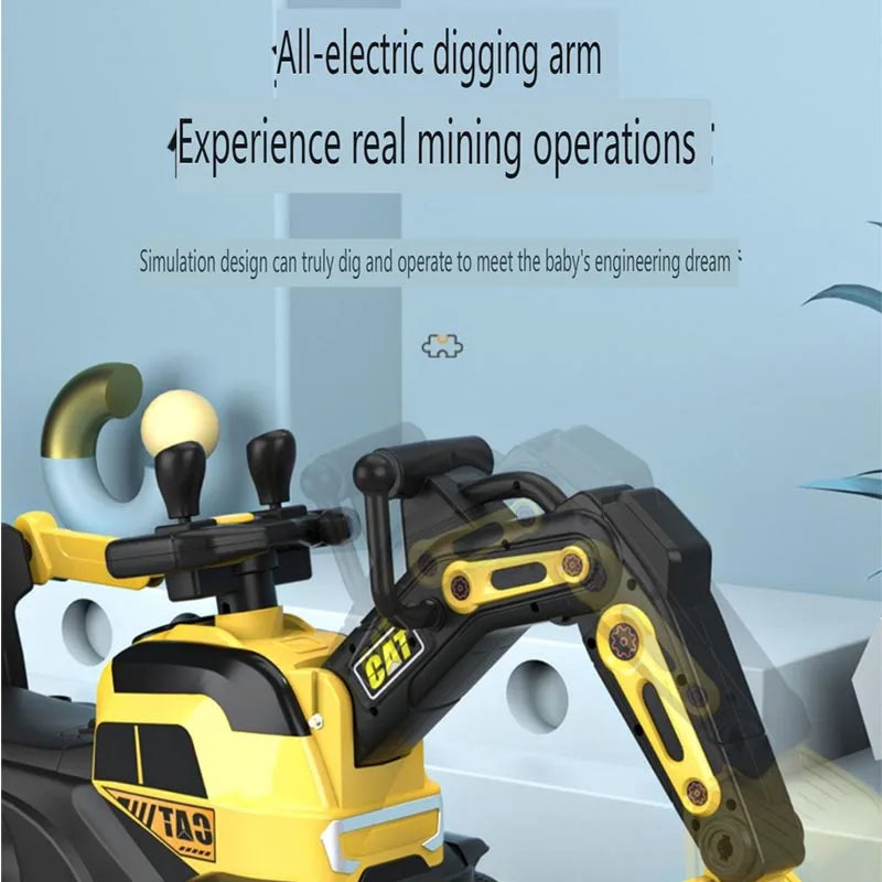 Children Excavator Digging Can Sit To Ride Roller Coasters