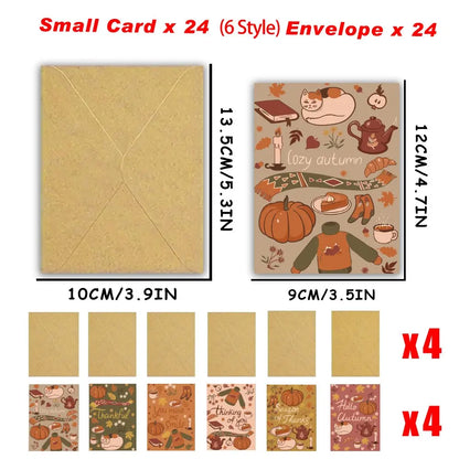 Thanksgiving cards with envelopes,autumn pumpkin