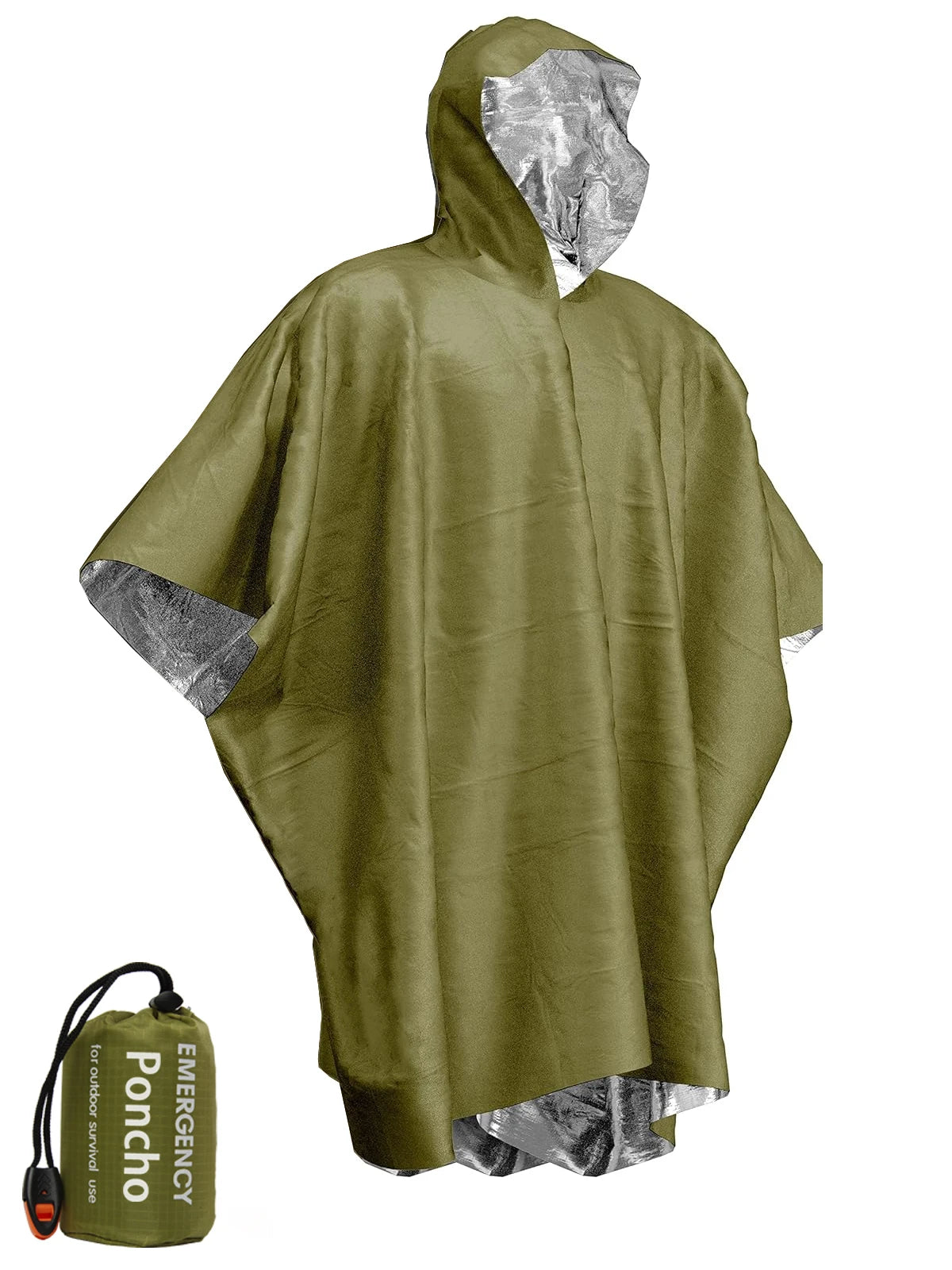 3 In 1 Outdoor Military Raincoat Hooded Sleeve Waterproof