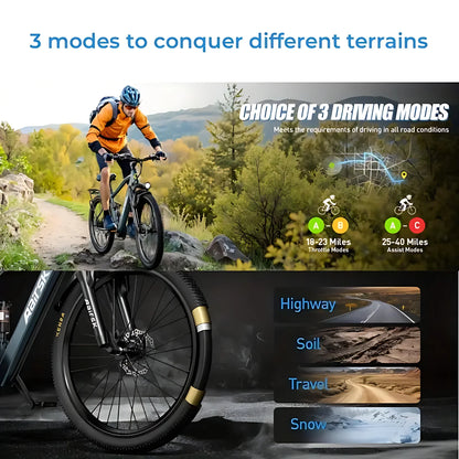 26'' Electric Bike for Adults,750W Peak Motor Mountain