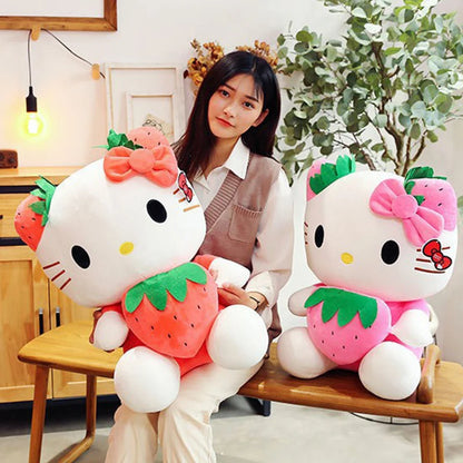 Kawaii Sanrio Hello Kitty Plush Stuffed Toy Strawberry KT Cat Pillow