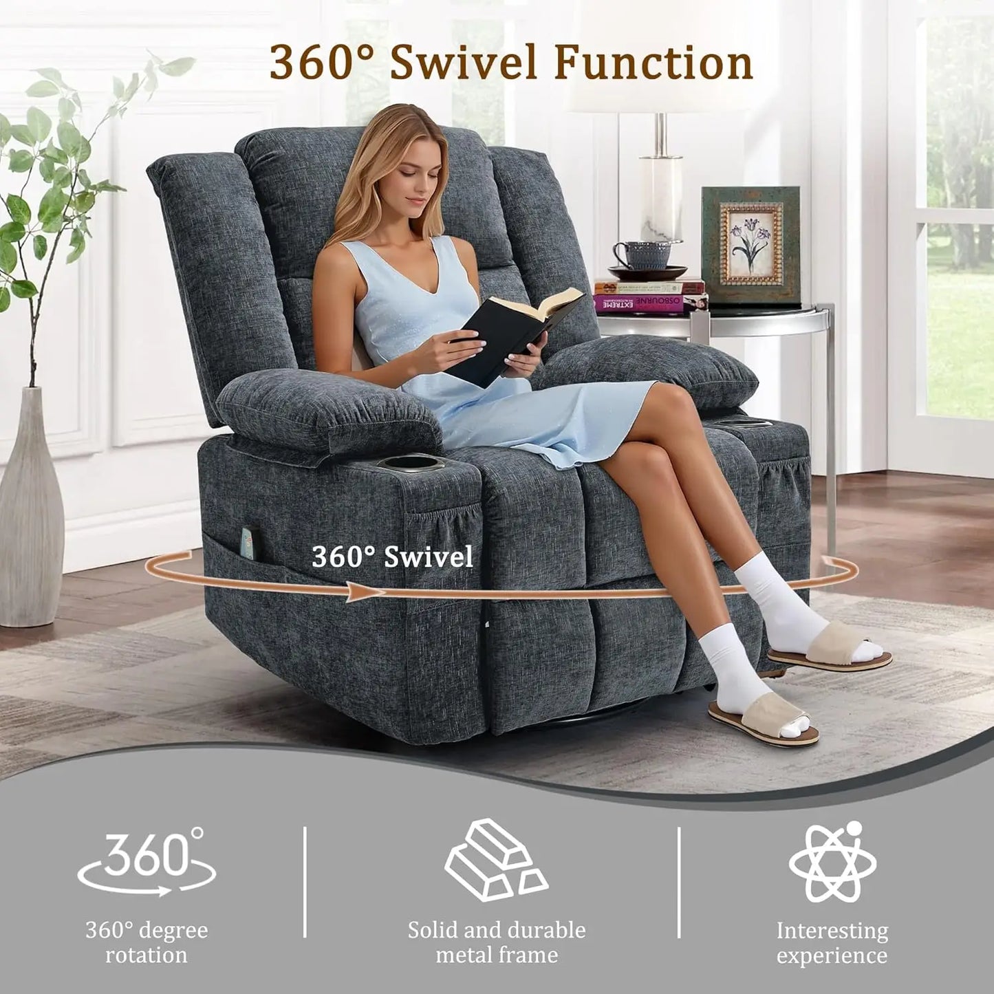 360 ° rotating rocking chair, baby gliding chair