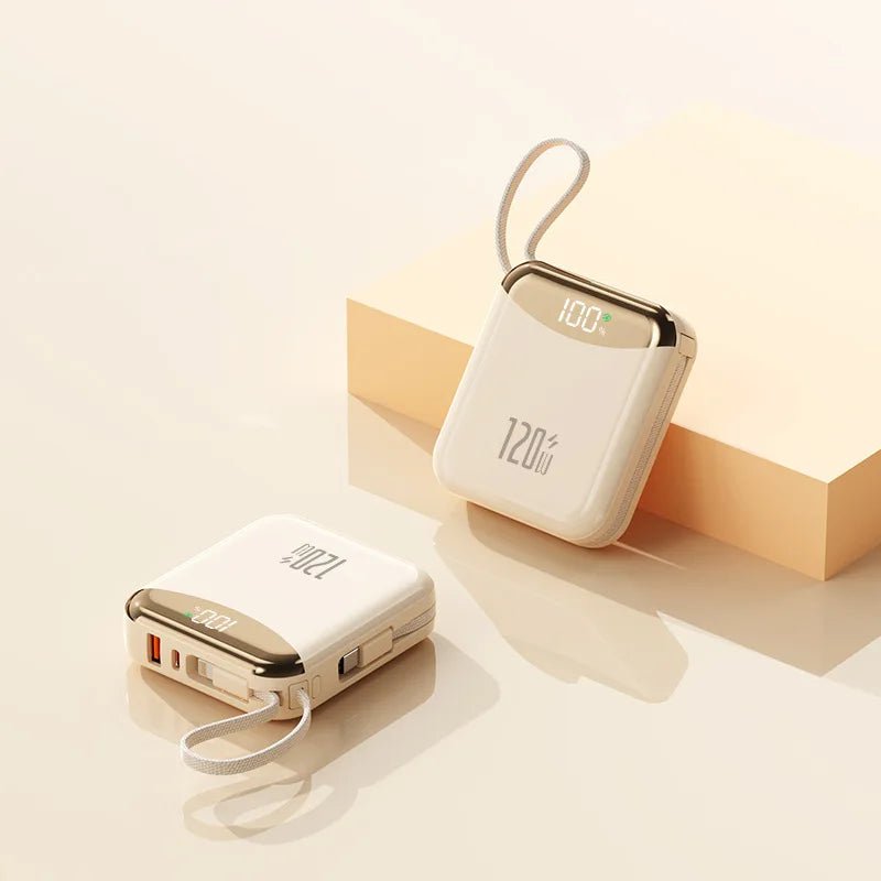 Mini Power Bank 120W Fast Charging Spare Battery Built