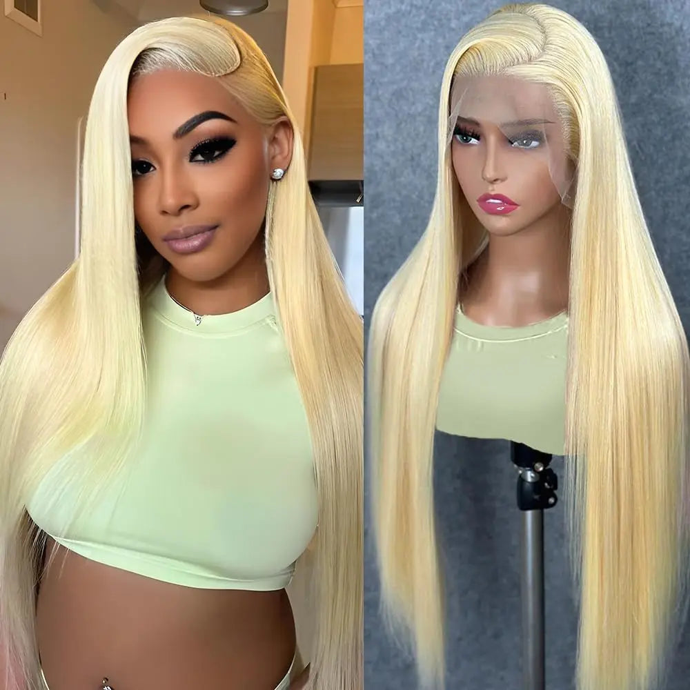 30 Inch 613 Blonde HD Transparent Lace Front Wigs Human Hair