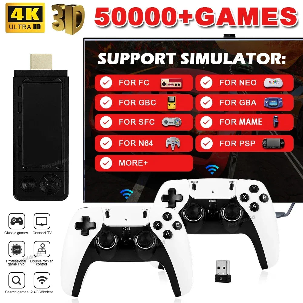 128G 256G X9 PRO GameStick 4KHD TV Video Game Consol 3D Games