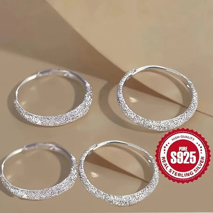 Pure Silvery Earrings For Women Frosted Sparkling Starry