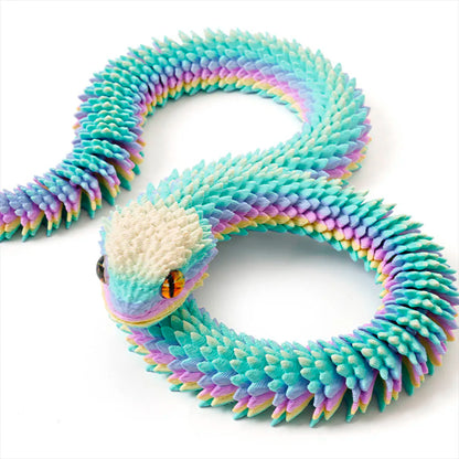 3D Printed Snake Decoration Colorful Model 3D
